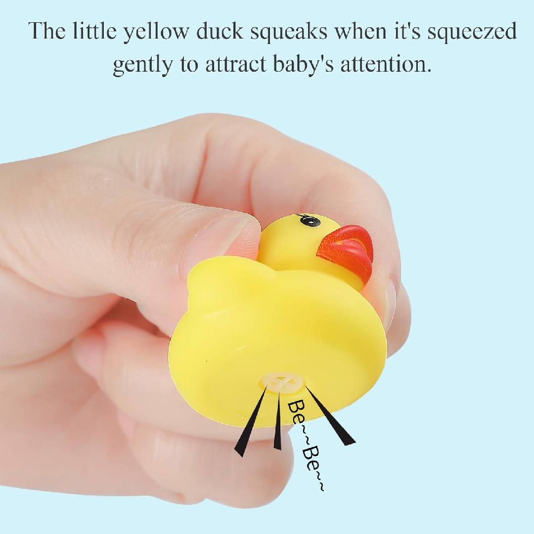 8PCS mini yellow rubber ducks bath toy set floating duck toys for kids bath time party bag fillers and baby shower gifts
