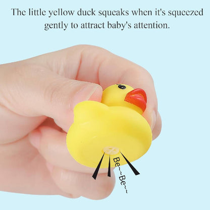 8PCS mini yellow rubber ducks bath toy set floating duck toys for kids bath time party bag fillers and baby shower gifts