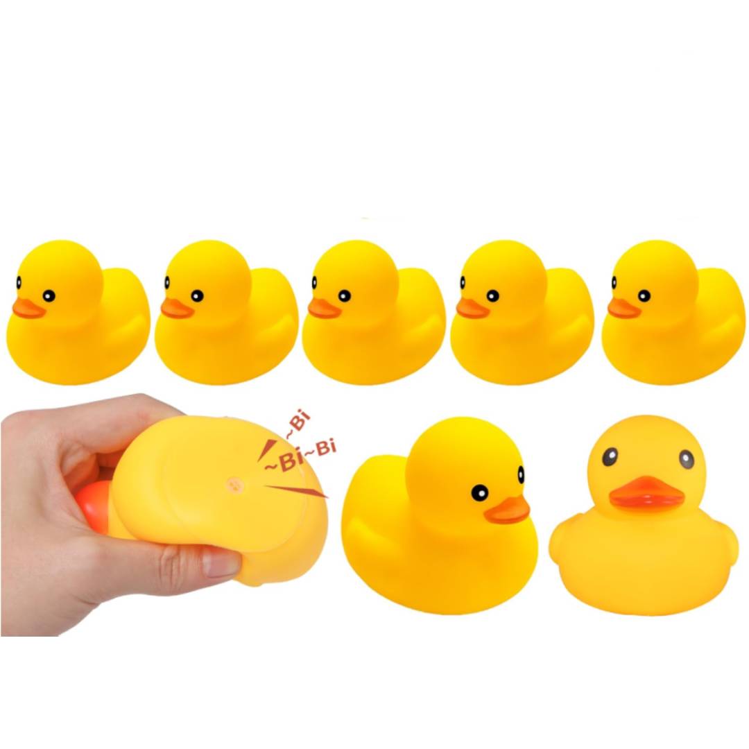 8PCS mini yellow rubber ducks bath toy set floating duck toys for kids bath time party bag fillers and baby shower gifts