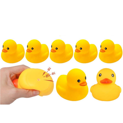 8PCS mini yellow rubber ducks bath toy set floating duck toys for kids bath time party bag fillers and baby shower gifts