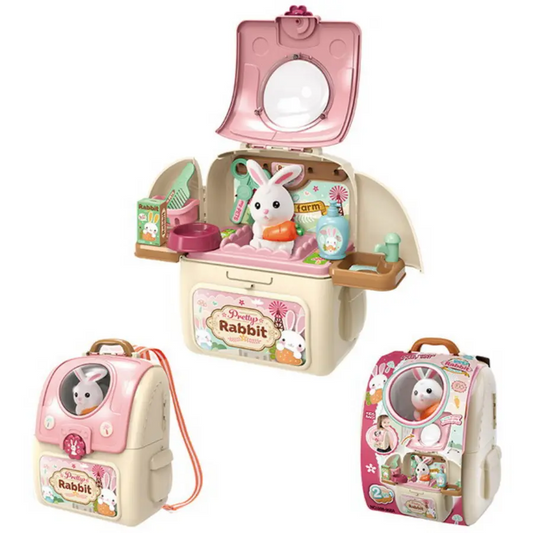 Children Rabbit Pet Care Bag - Adventure Backpack with Rabbit Toy