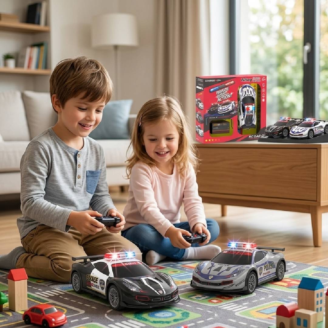 SWAT police RC alloy remote control car toy for kids with realistic design and smooth driving action vehicle toy