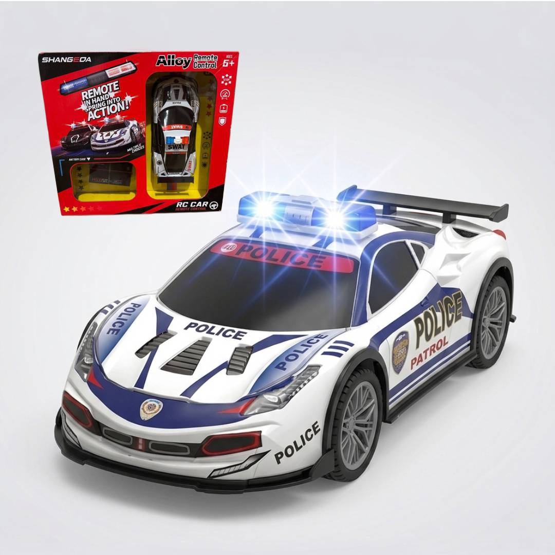 SWAT police RC alloy remote control car toy for kids with realistic design and smooth driving action vehicle toy