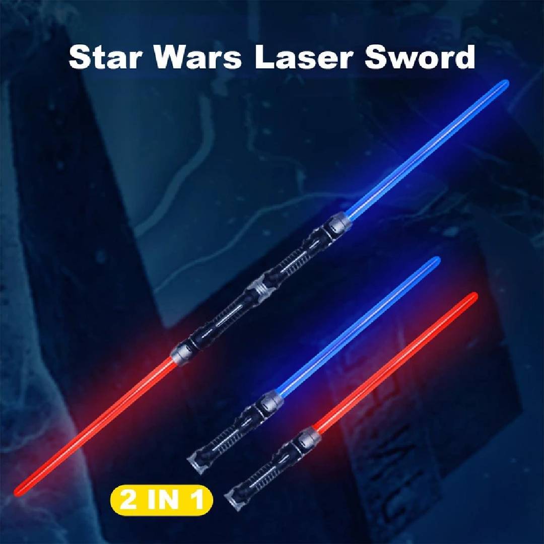 2pcs LED light up toy sword with sound metal handle cosplay role play glowing kids adventure toy set