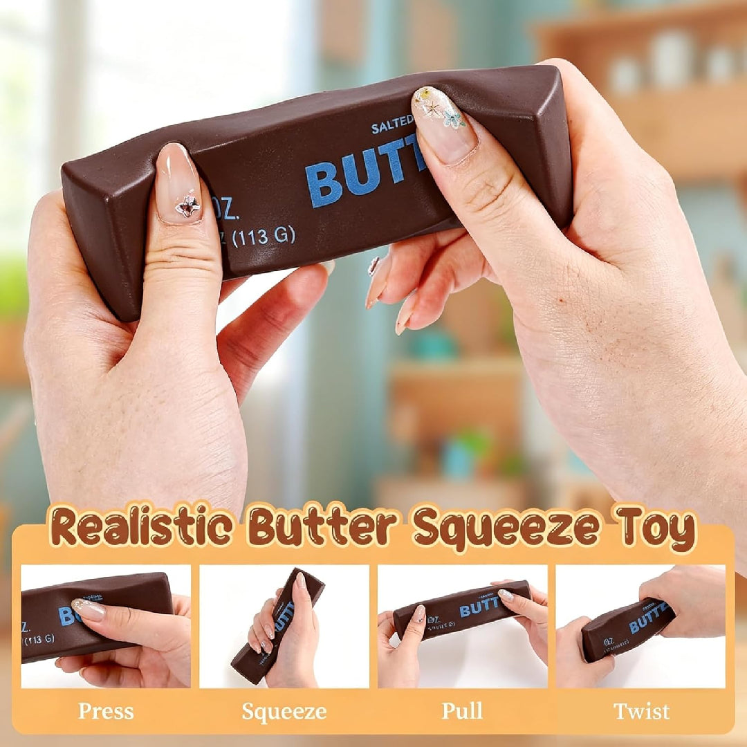 Chocolate butter bar squishy slow rising stress relief sensory fidget toy realistic food squishy UK