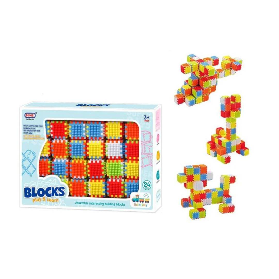 Beinzi Play and Learn building blocks set educational construction toy with colourful blocks for creative kids learning