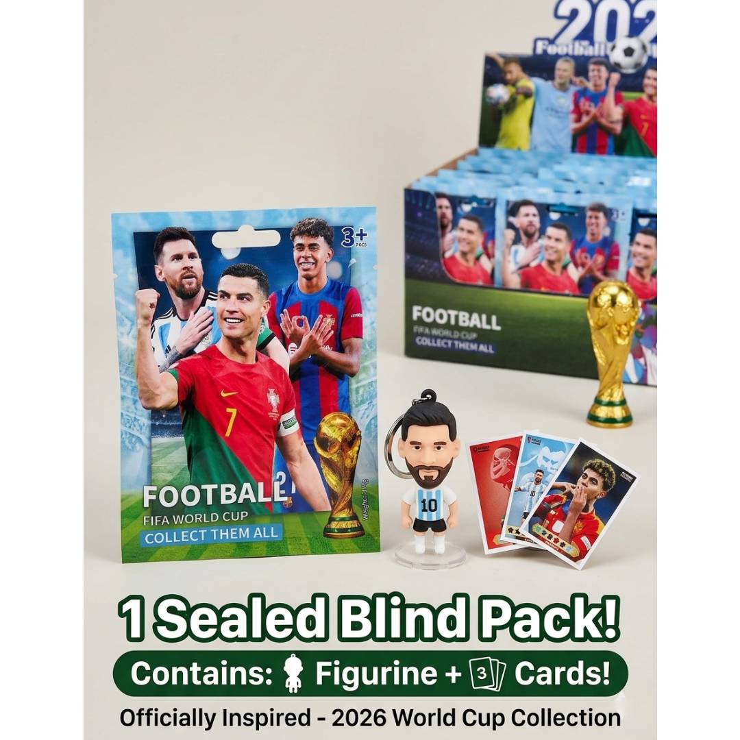 2026 World Cup football star card and keychain blind pack mystery collectible toy set for football fans and kids