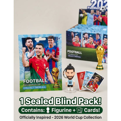 2026 World Cup football star card and keychain blind pack mystery collectible toy set for football fans and kids