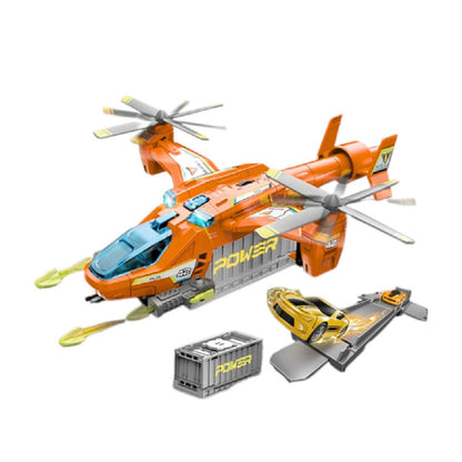 Military fighter helicopter toy playset orange aircraft adventure toy for kids rescue mission and imaginative role play