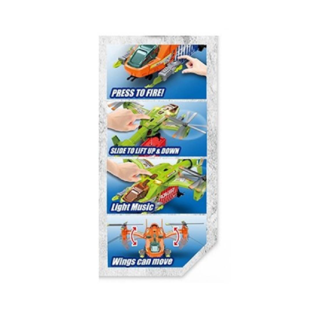 Military fighter helicopter toy playset orange aircraft adventure toy for kids rescue mission and imaginative role play
