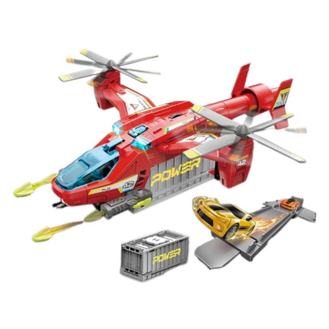 Military fighter helicopter toy playset red aircraft adventure toy for kids rescue mission and role play fun