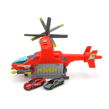 Military Helicopter Toy Playset Fighter Aircraft (Red)