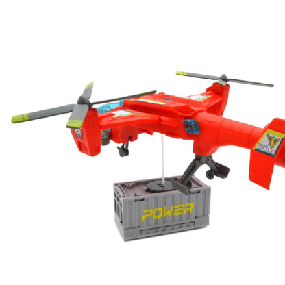 Military Helicopter Toy Playset Fighter Aircraft (Red)