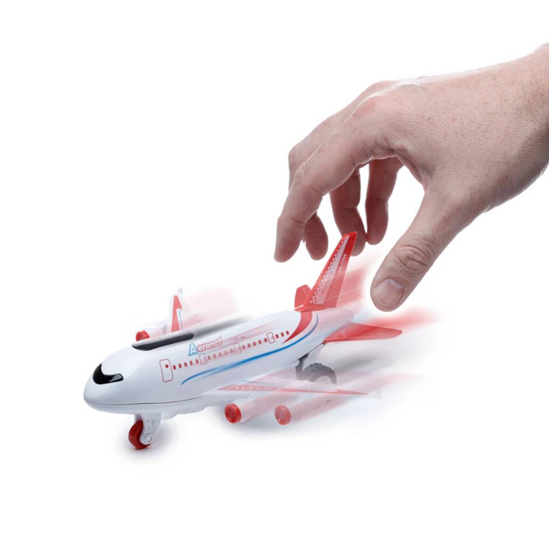 Friction plane toy with lights and sound aircraft aeroplane for kids push and go aviation toy blue red colors