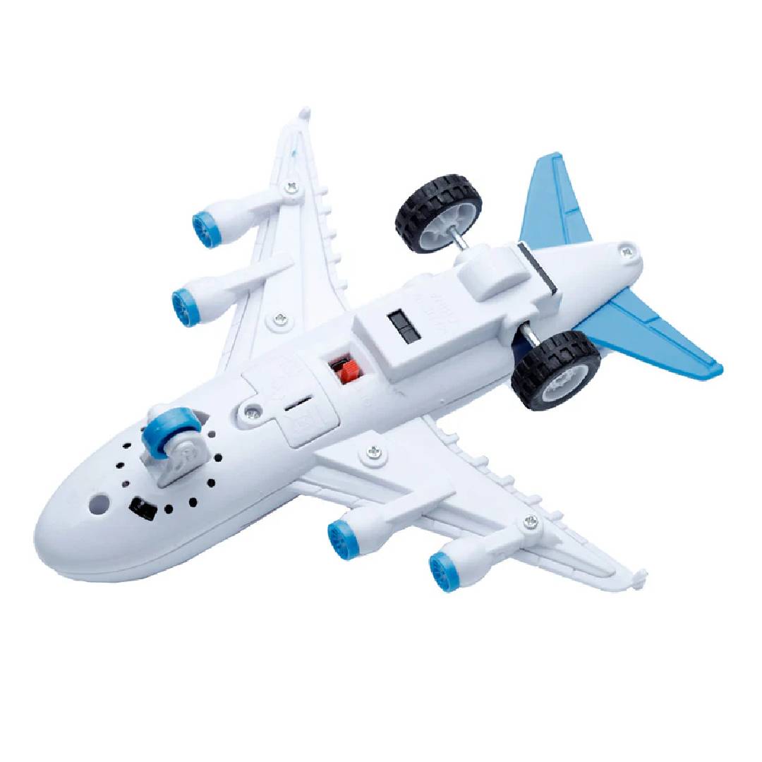 Friction plane toy with lights and sound aircraft aeroplane for kids push and go aviation toy blue red colors