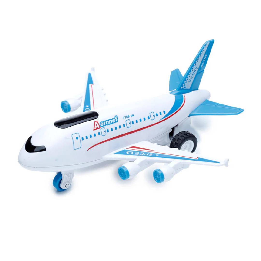 Friction plane toy with lights and sound aircraft aeroplane for kids push and go aviation toy blue red colors