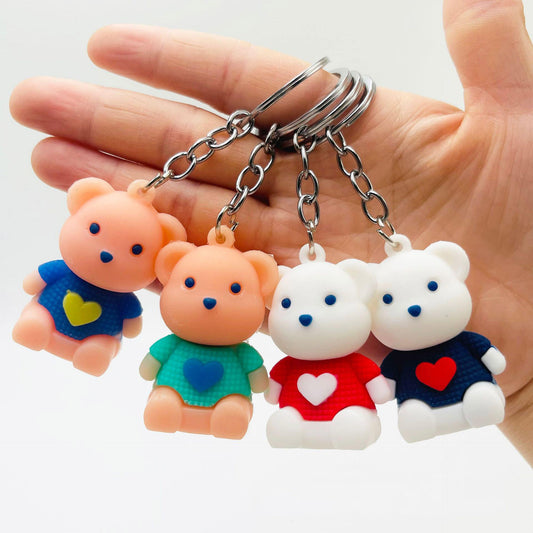 Plastic Cartoon Keychain Cute Cartoon Figure Keyholder Colorful Keyring for Kids