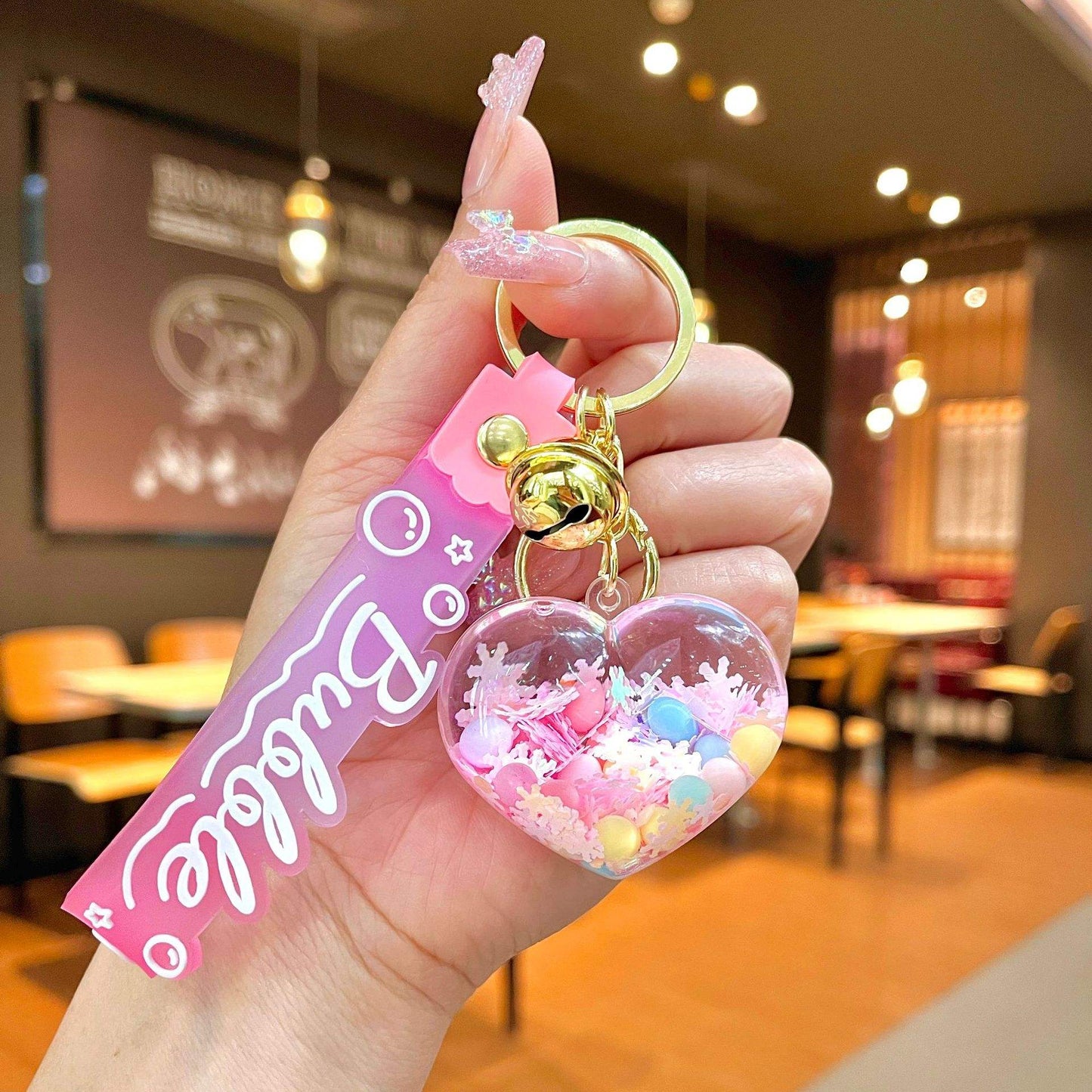 Love Shaped Oil Keyring Bag Fun & Cute Key holder Toy Accessory Heart Keychain