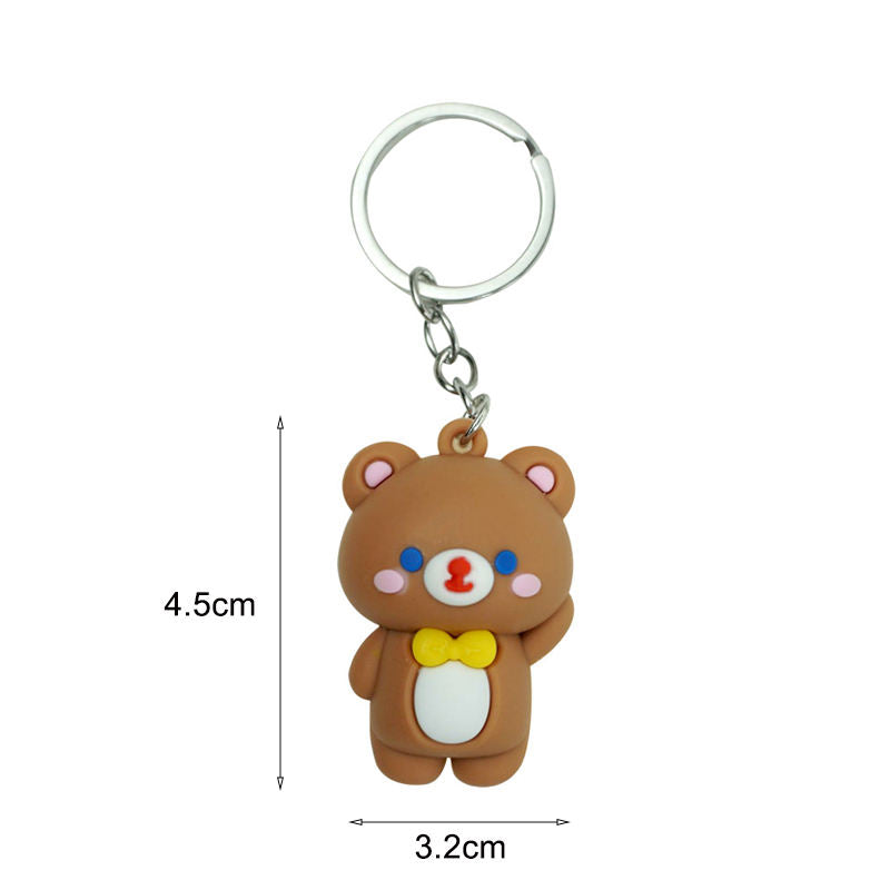 Plastic Cartoon Keychain Cute Cartoon Figure Keyholder Colorful Keyring for Kids