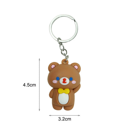 Plastic Cartoon Keychain Cute Cartoon Figure Keyholder Colorful Keyring for Kids