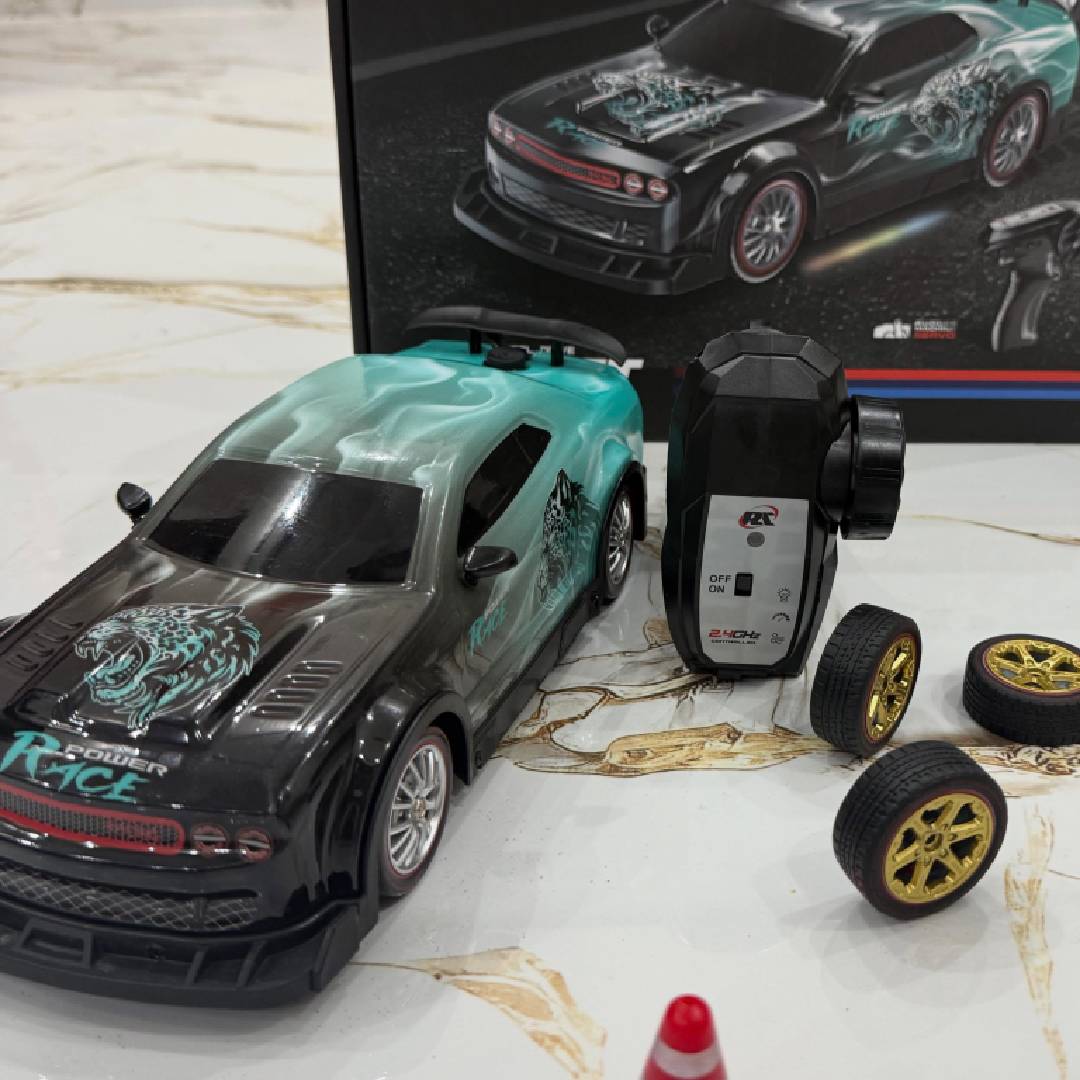 1:16 4WD RC drift car with LED lights steam effect rechargeable remote control racing toy with drift tyres