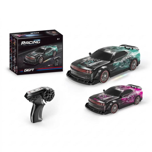1:16 4WD RC drift car with LED lights steam effect rechargeable remote control racing toy with drift tyres
