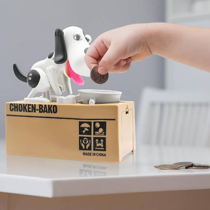 Dog coin bank electronic money saving box cute puppy piggy bank for kids saving coins and learning money management