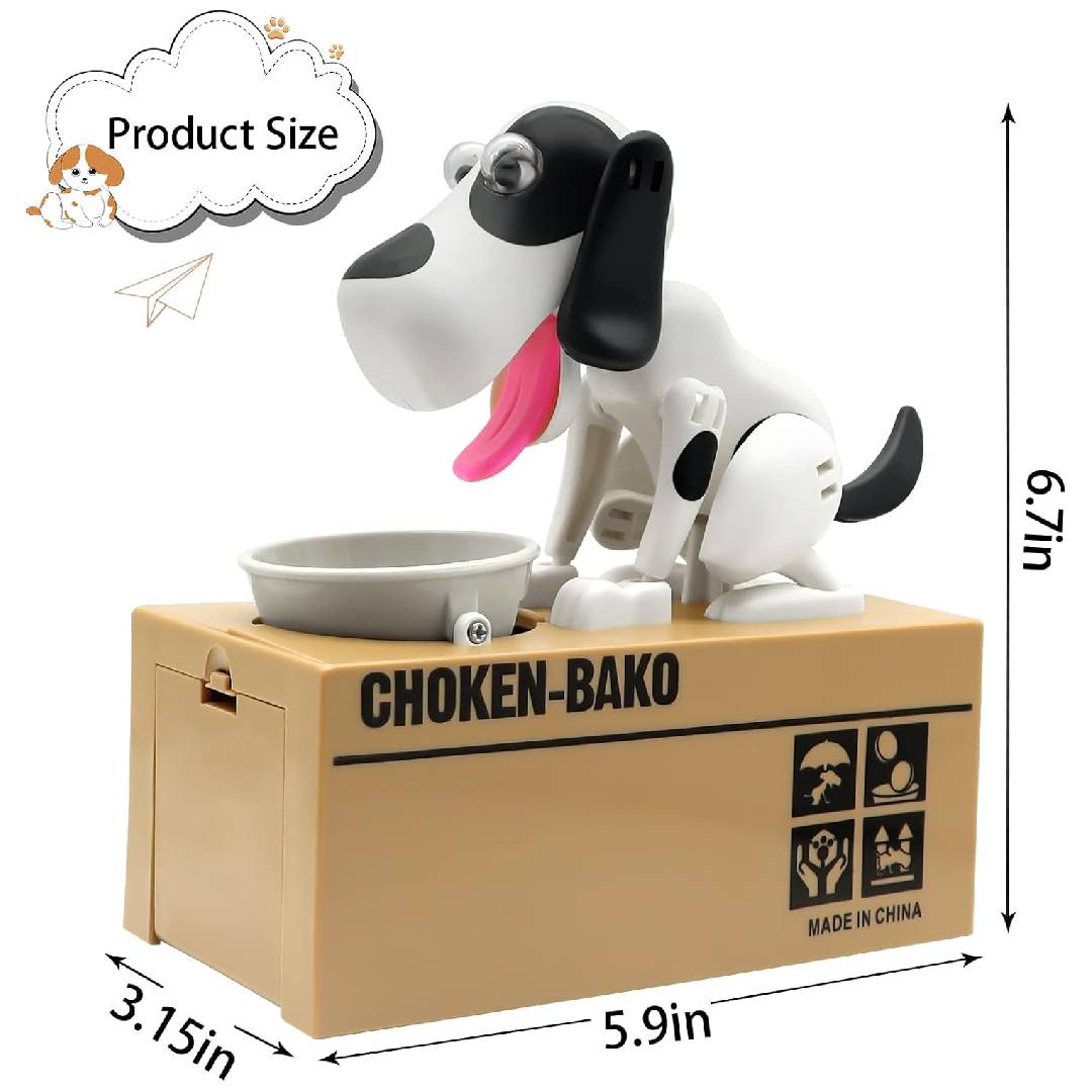 Dog coin bank electronic money saving box cute puppy piggy bank for kids saving coins and learning money management