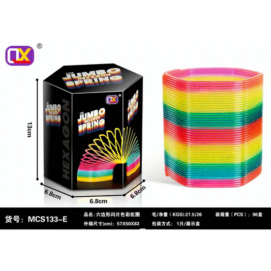 Jumbo Square Rainbow Plastic Spring - Rainbow Slinky Toy for Endless Fun