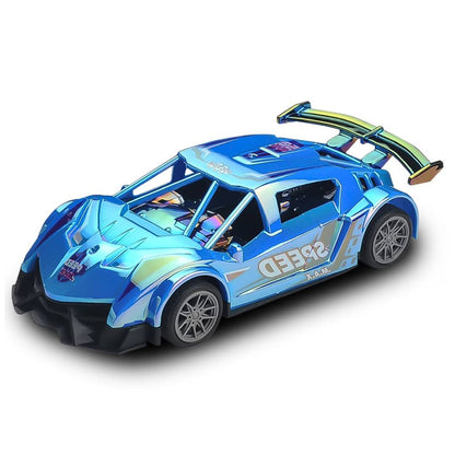 Laser inertia race car friction powered press and go sports car toy for kids fast rolling vehicle toy