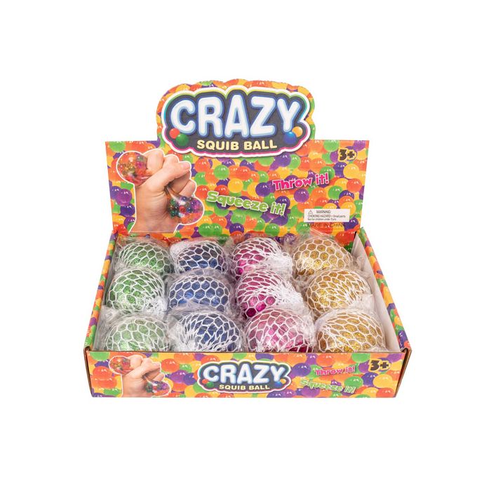 Light-Up Mesh Squeeze Glitter Ball