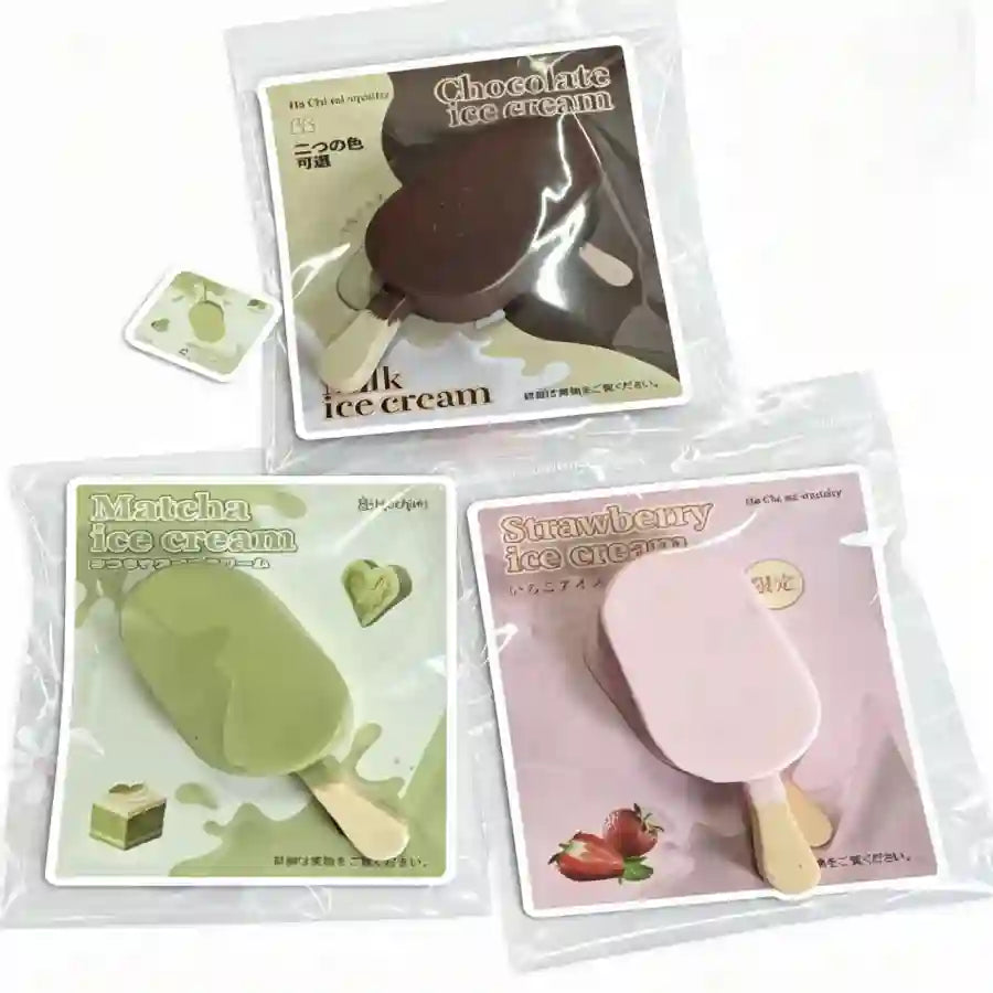Hachimi popsicle ice cream squishy toy slow rising sensory fidget stress relief toy chocolate matcha strawberry UK
