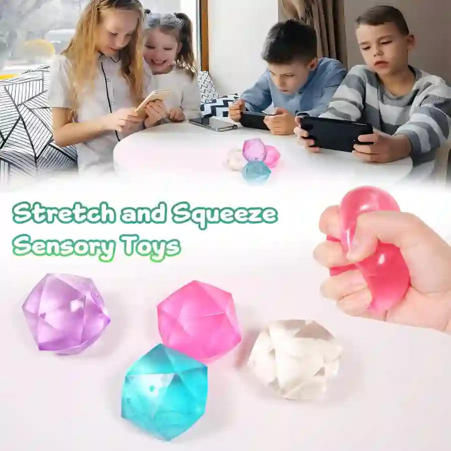 Masonry Ice diamond sugar cube squishy stress ball slow rising sensory fidget toy assorted colours UK