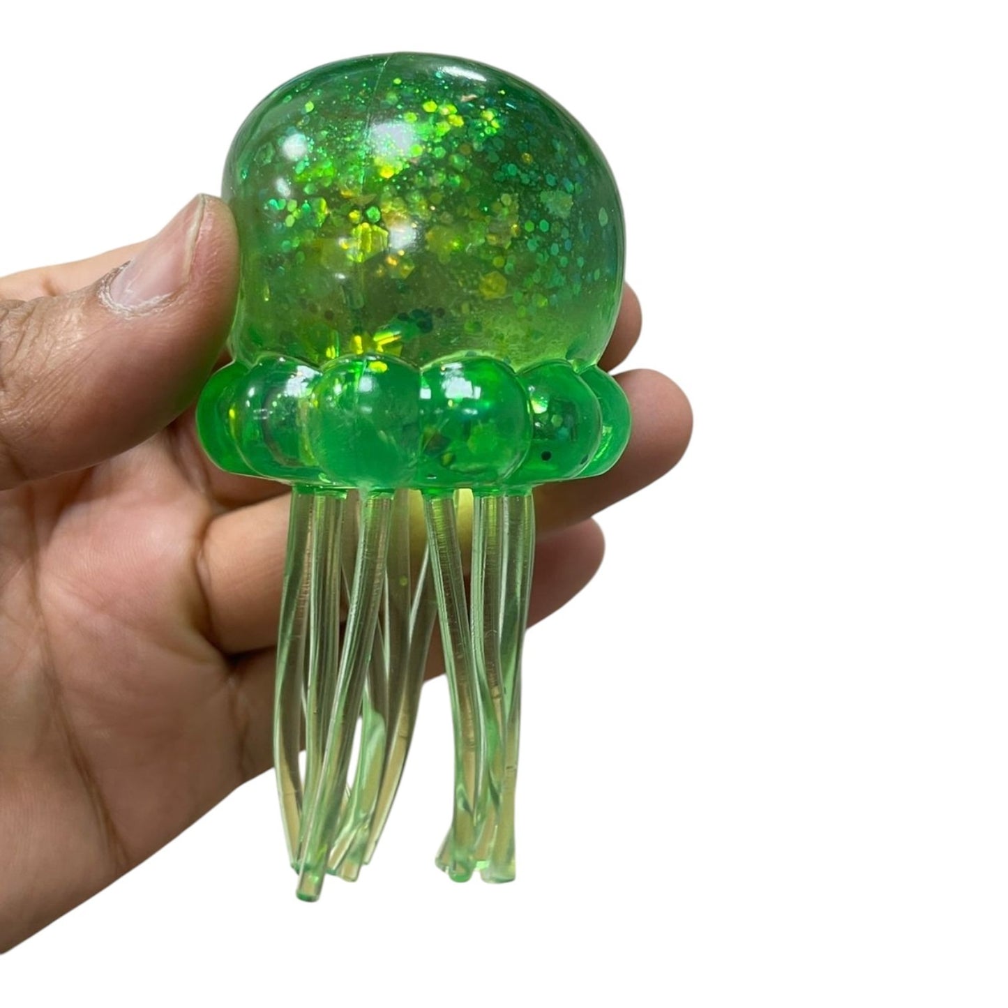 Jelly Squish Glitter Jellyfish Squishy Toy with Stretchy Tentacles
