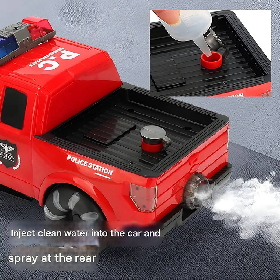 Police spray model car toy with lights sound and mist effect interactive emergency vehicle toy for kids role play