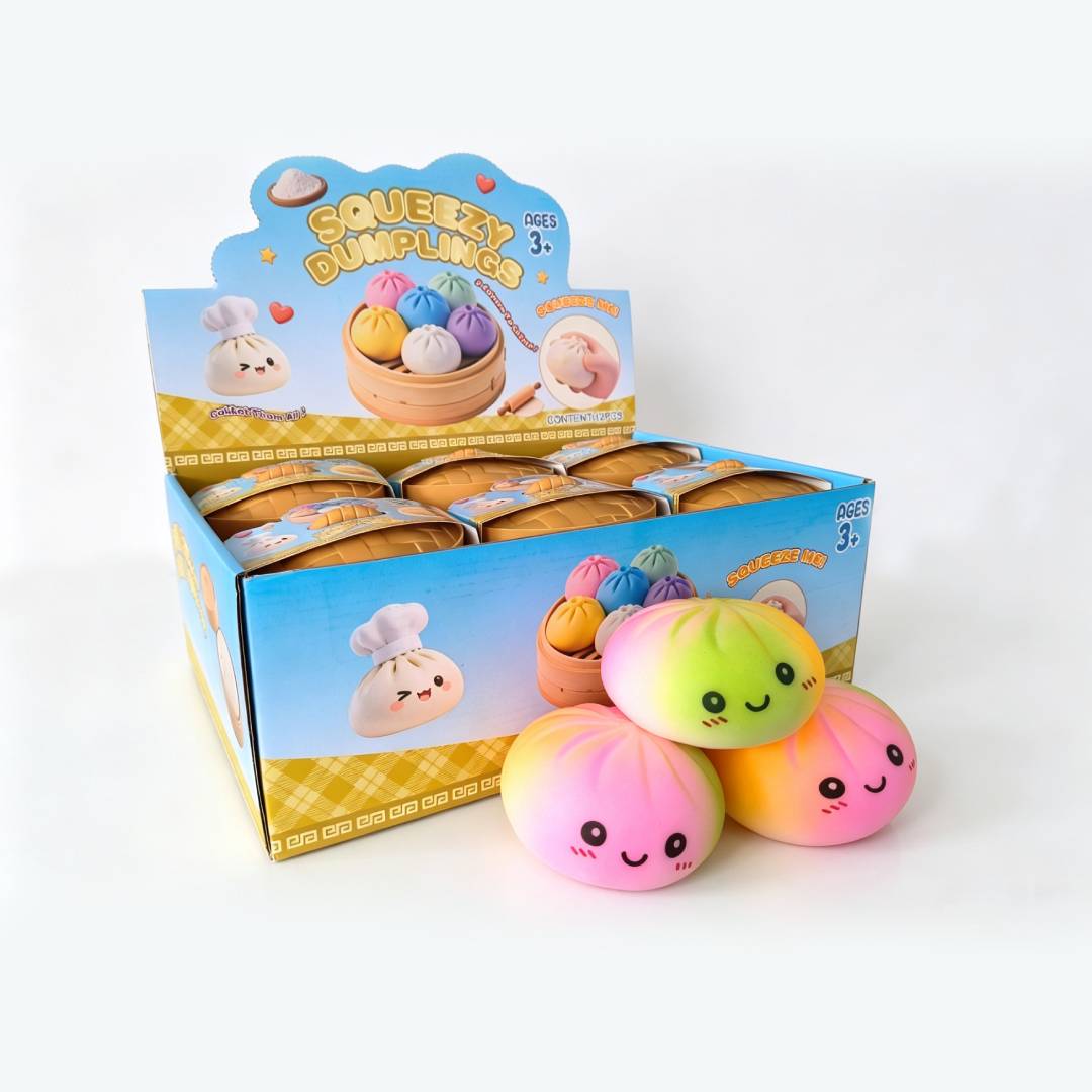 Mystery squishy dumplings buns with box slow rising squeeze toy colourful sensory stress relief fidget toy gift