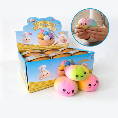 Mystery squishy dumplings buns with box slow rising squeeze toy colourful sensory stress relief fidget toy gift