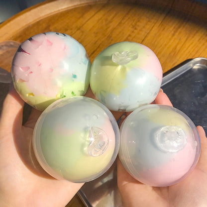 Rainbow crispy ball squishy stress relief sensory fidget toy slow rising colourful squeeze ball UK