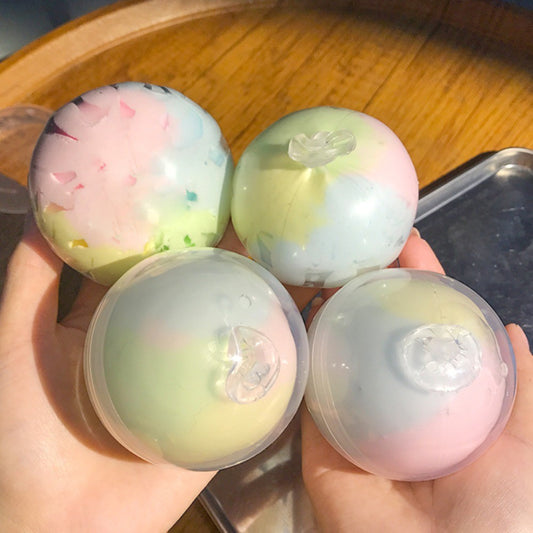 Rainbow crispy ball squishy stress relief sensory fidget toy slow rising colourful squeeze ball UK