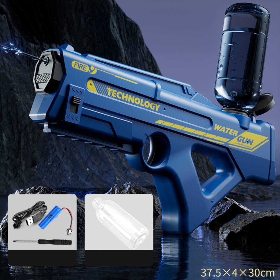 Electric rechargeable water gun blaster toy for kids and adults with powerful long range spray for pool beach and garden water fights