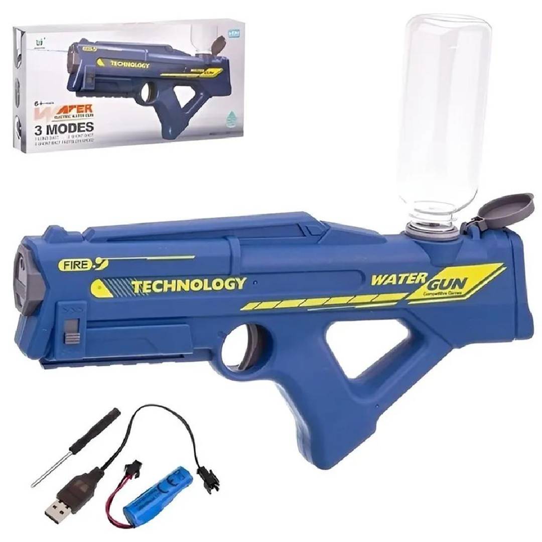 Electric rechargeable water gun blaster toy for kids and adults with powerful long range spray for pool beach and garden water fights