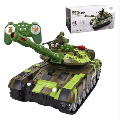 RC Military Tank for Kids - 1:18 Scale with 360° Rotating High Speed Turret
