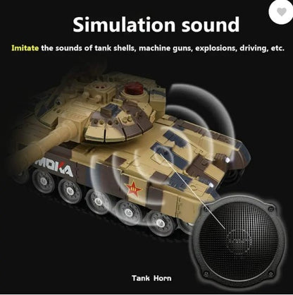 RC Military Tank for Kids - 1:18 Scale with 360° Rotating High Speed Turret