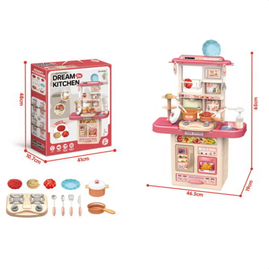 Kitchen Playset for Kids - Pretend Kitchen Toy for Cooking Girls Play Kitchen Set