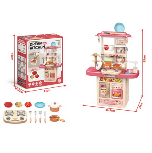 Kitchen Playset for Kids - Pretend Kitchen Toy for Cooking Girls Play Kitchen Set