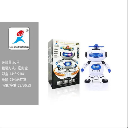 SDMAX Dancing Robot Toy - 360° Spin & LED Lights - Kid Safe Musical Toy