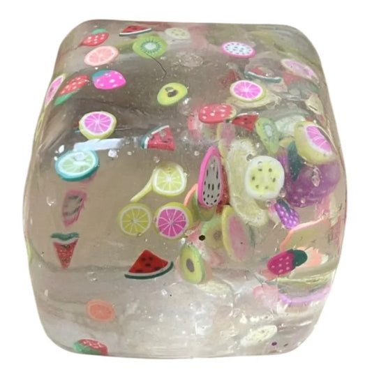 Tutti Frutti Gel-Filled Squishy Sugar Cube Sensory Fidget Toy