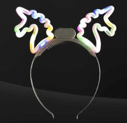 LED Unicorn Headband Light Up Kids Glowing Horn & Ears Party Toys