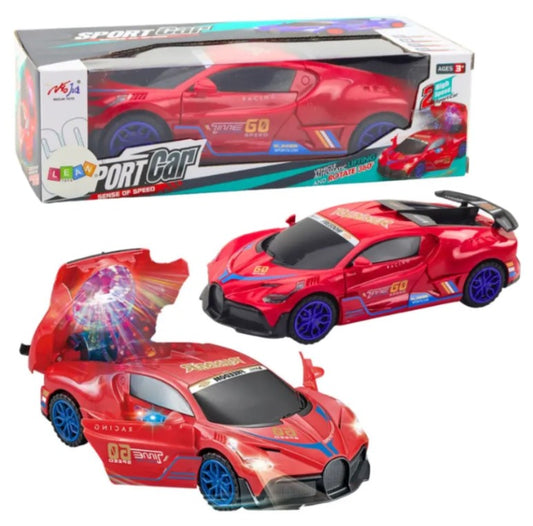 Transforming Toy Sports Car with Lights & Music Vehicle Kids Toy Gift for Fun