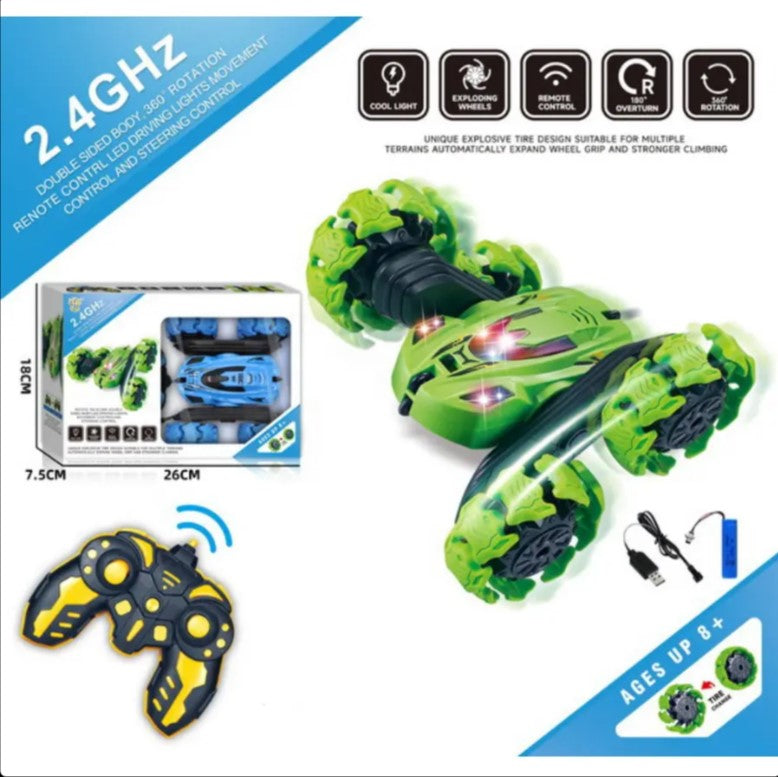 Kids Remote Control Stunt Car Rechargeabl 360 Spin Double Sided Racing Car Toys